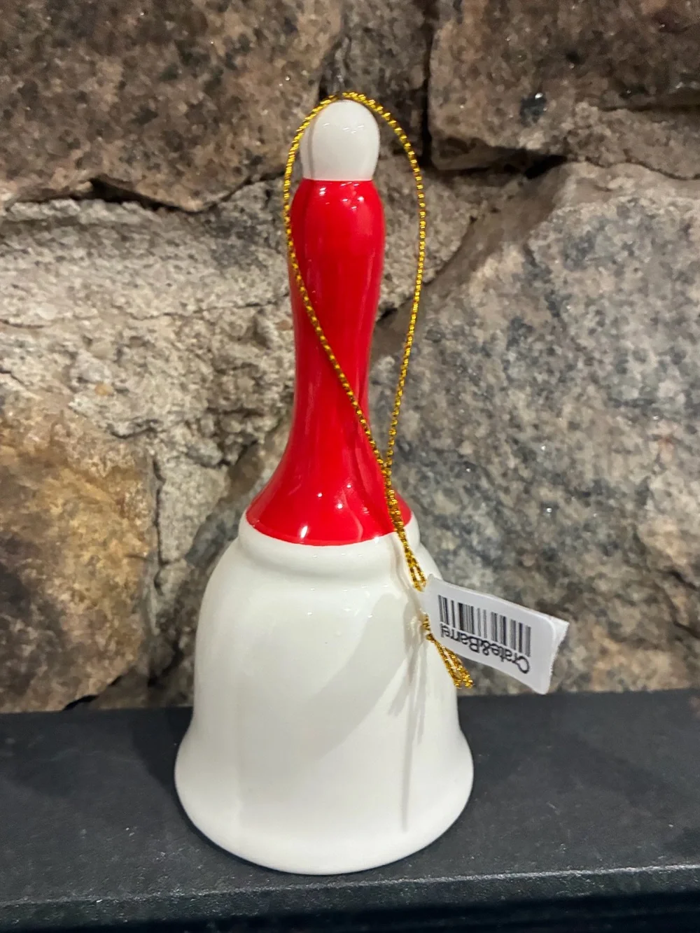 Crate & Barrel Santa Claus Christmas Bell Ornament Red and White Brand New